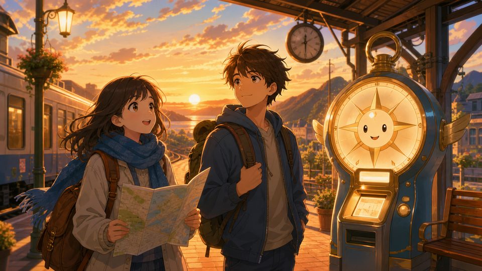 The Compass Ticket Machine illustration