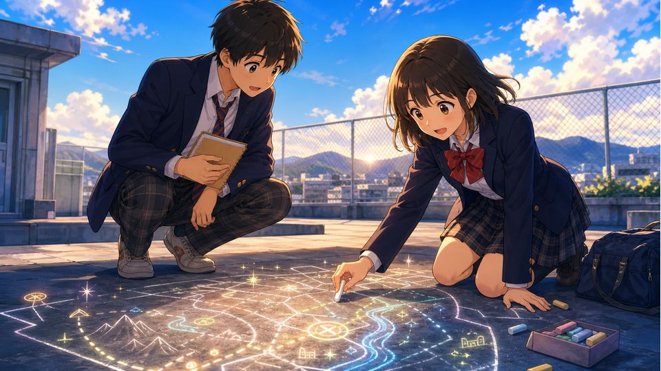The Map Drawn in Chalk illustration